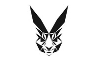 Rabbit face black white logo. AI generated Image by rawpixel.