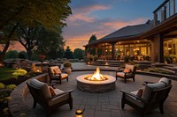 Outdoor patio outdoors fire architecture. AI generated Image by rawpixel.