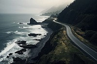 Road coast outdoors highway. AI generated Image by rawpixel.