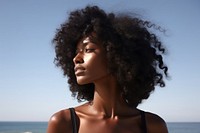 Black woman summer beach adult. AI generated Image by rawpixel.