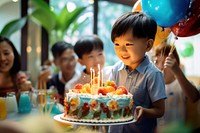 Birthday party of Vietnamese kid cake dessert balloon. AI generated Image by rawpixel.