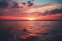 Sunset over water outdoors horizon nature. AI generated Image by rawpixel.