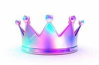 Holographic crown white background celebration accessories. AI generated Image by rawpixel.