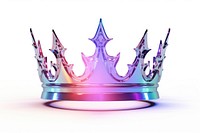 Holographic queen crown white background celebration accessories. AI generated Image by rawpixel.