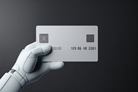 3d robot hand holding a thick credit card technology appliance wealth. AI generated Image by rawpixel.