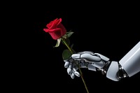 3d robot hand holding a flower technology plant petal. AI generated Image by rawpixel.