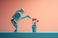3d robot hand holding a minimal watering can technology cartoon growth. AI generated Image by rawpixel.