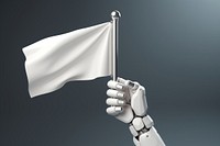 3d robot hand holding a minimal white flag patriotism symbol sports. AI generated Image by rawpixel.