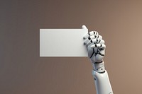 3d robot hand holding a paper label technology cleaning person. AI generated Image by rawpixel.