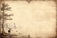 Page with old style paper on it drawing animal deer. AI generated Image by rawpixel.