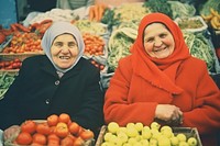 European women market vegetable cheerful. AI generated Image by rawpixel.