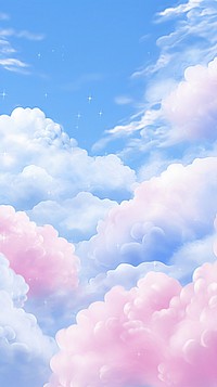 Aesthetic cloud illustration wallpaper outdoors nature sky. AI generated Image by rawpixel.