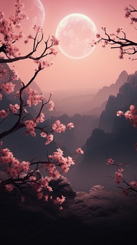 Aesthetic hearts wallpaper nature astronomy outdoors. AI generated Image by rawpixel.