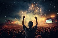 Rock concert celebration audience adult. AI generated Image by rawpixel.