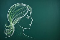 Woman blackboard portrait sketch. AI generated Image by rawpixel.