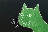Cat green animal mammal. AI generated Image by rawpixel.