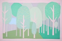 Abstract forest painting art tranquility. AI generated Image by rawpixel.