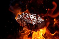 Steak meat fire bonfire. AI generated Image by rawpixel.