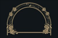 Frame with arch and roses architecture circle gold. AI generated Image by rawpixel.