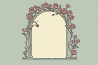 Arch and thorn rose architecture pattern flower. AI generated Image by rawpixel.