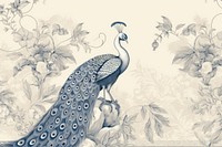 Peacock wallpaper drawing animal. AI generated Image by rawpixel.