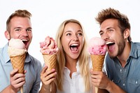 Ice cream people laughing dessert. AI generated Image by rawpixel.