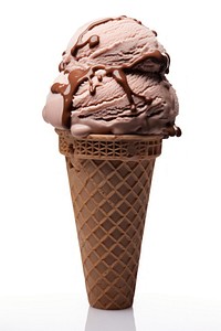 Chocolate ice cream dessert food white background. AI generated Image by rawpixel.