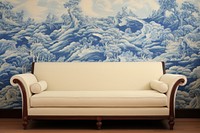 Ocean and wave furniture wallpaper painting. AI generated Image by rawpixel.