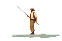 Fly-fishing outdoors adult white background. AI generated Image by rawpixel.
