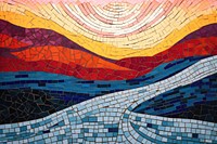 Landscape scene mosaic art backgrounds. AI generated Image by rawpixel.