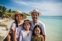Thai Family at Bangsean Beach beach vacation outdoors. AI generated Image by rawpixel.