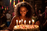 Ethiopian woman party birthday dessert. AI generated Image by rawpixel.