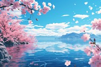 Sakura landscape outdoors blossom. AI generated Image by rawpixel.