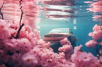 Sakura underwater outdoors vehicle. AI generated Image by rawpixel.