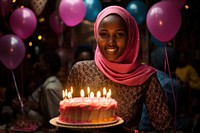 Somali woman party birthday dessert. AI generated Image by rawpixel.