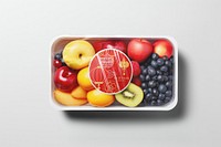 Fruit box sticker label mockup psd