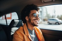Multiracial male personal driver cheerful vehicle adult. AI generated Image by rawpixel.