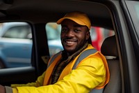 Multiracial male taxi driver cheerful portrait vehicle. AI generated Image by rawpixel.