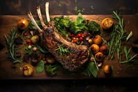 Rack of Lamb food meat beef. AI generated Image by rawpixel.