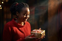 Kenyan woman smile gift illuminated. AI generated Image by rawpixel.