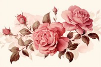 Vintage rose pattern flower. AI generated Image by rawpixel.