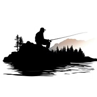 Fishing silhouette outdoors adult. AI generated Image by rawpixel.