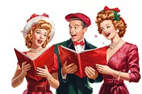 Christmas song adult white background togetherness. AI generated Image by rawpixel.