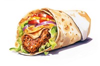 Burger wrap bread food white background. AI generated Image by rawpixel.