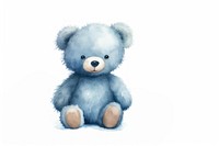 Light blue teddy bear toy white background representation. AI generated Image by rawpixel.