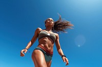 Female athlete sunny adult blue. AI generated Image by rawpixel.