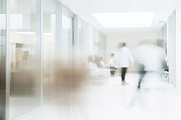 Medical center architecture building corridor. AI generated Image by rawpixel.