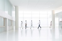 Medical center architecture building corridor. AI generated Image by rawpixel.