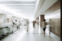 Medical center architecture corridor building. 