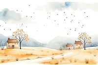 Christmas countryside outdoors building cartoon. AI generated Image by rawpixel.